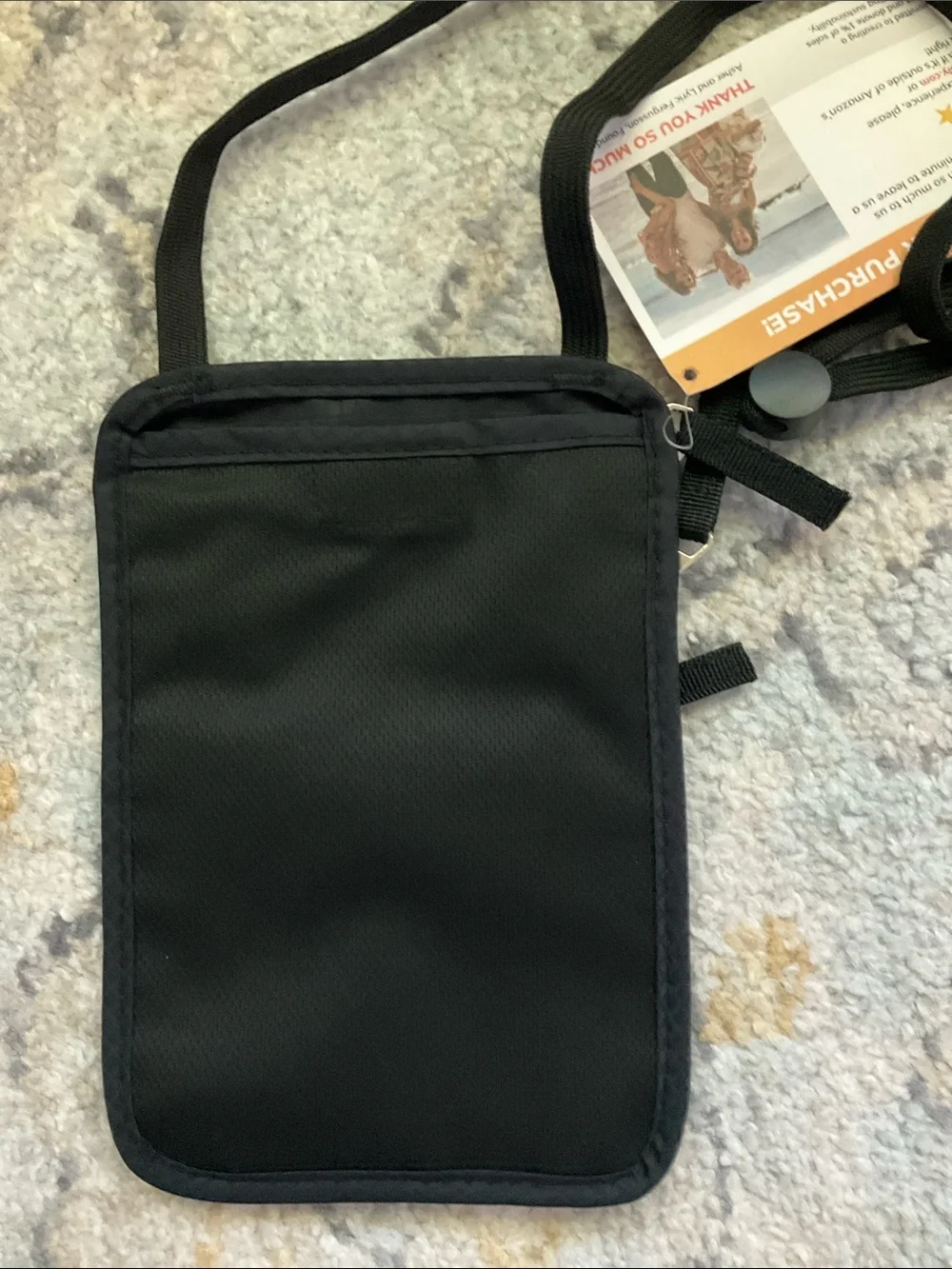 HERO NECK WALLET - RFID BLOCKING PASSPORT HOLDER  black NEW
